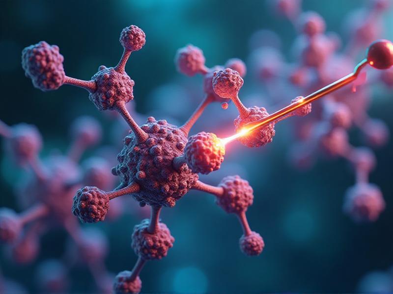 A detailed 3D illustration of antioxidant molecules interacting with free radicals, showcasing a dynamic molecular structure with vibrant colors representing electron transfer.
